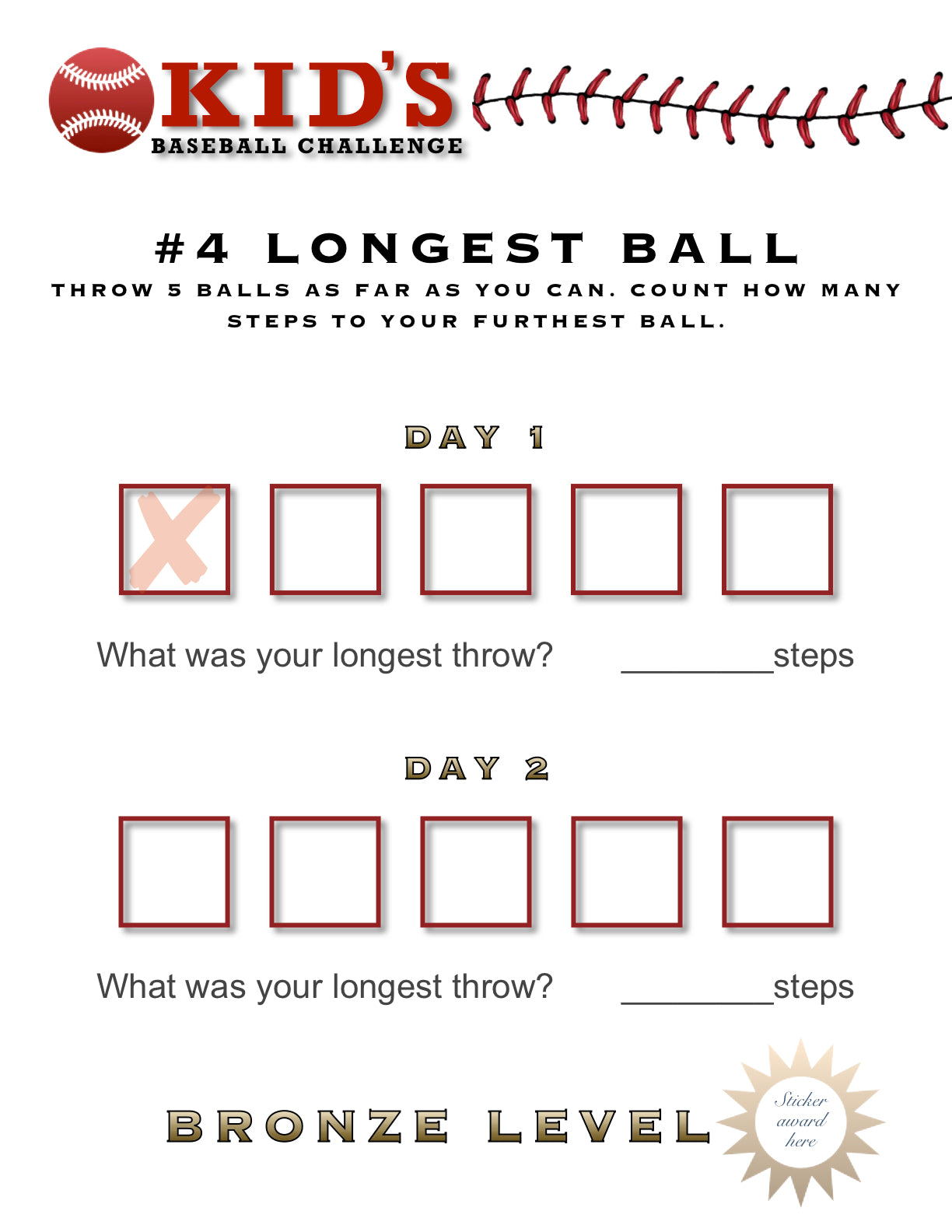 free downloads -Beginner Challenge #1 Toss Ups, #2 Grounders and #4 Longest Ball